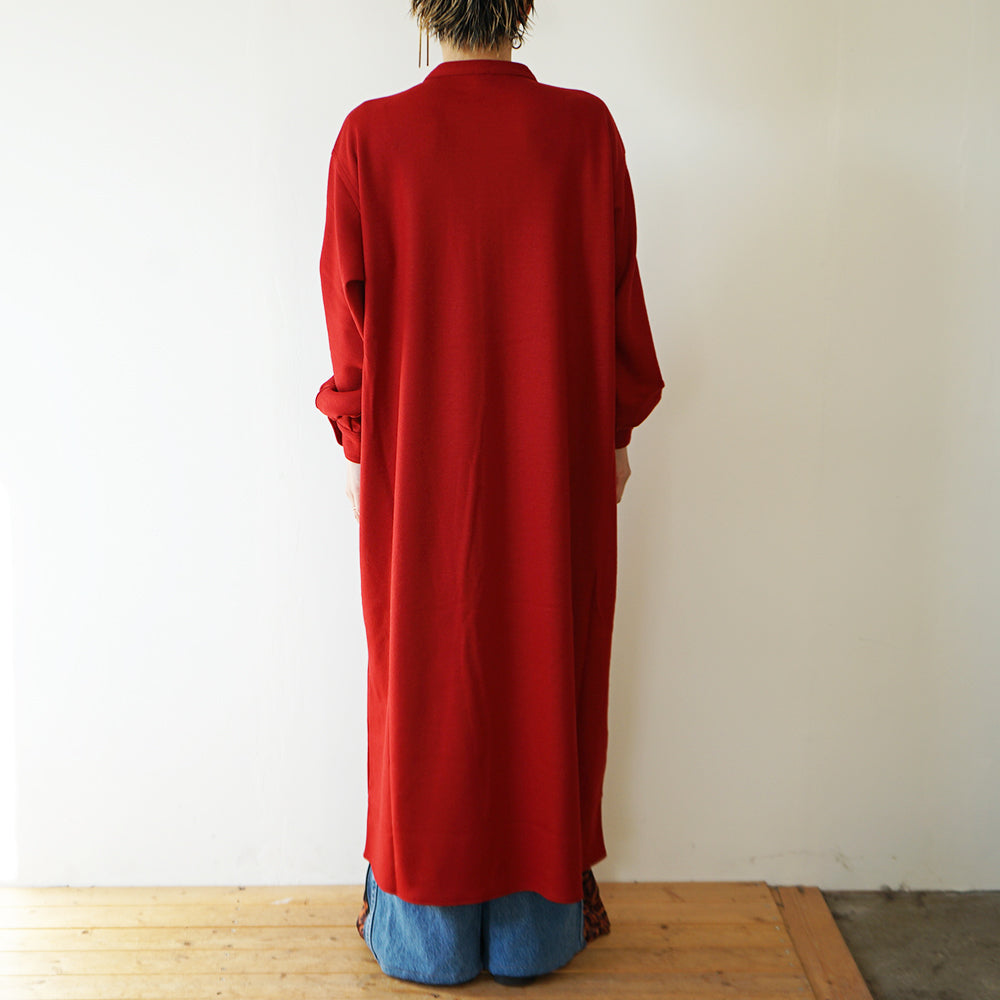 BATONER - MILLED SMOOTH WOOL BAND COLLAR ONEPIECE