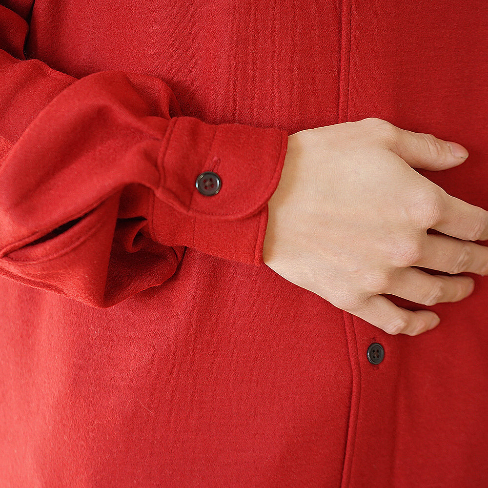 BATONER - MILLED SMOOTH WOOL BAND COLLAR ONEPIECE