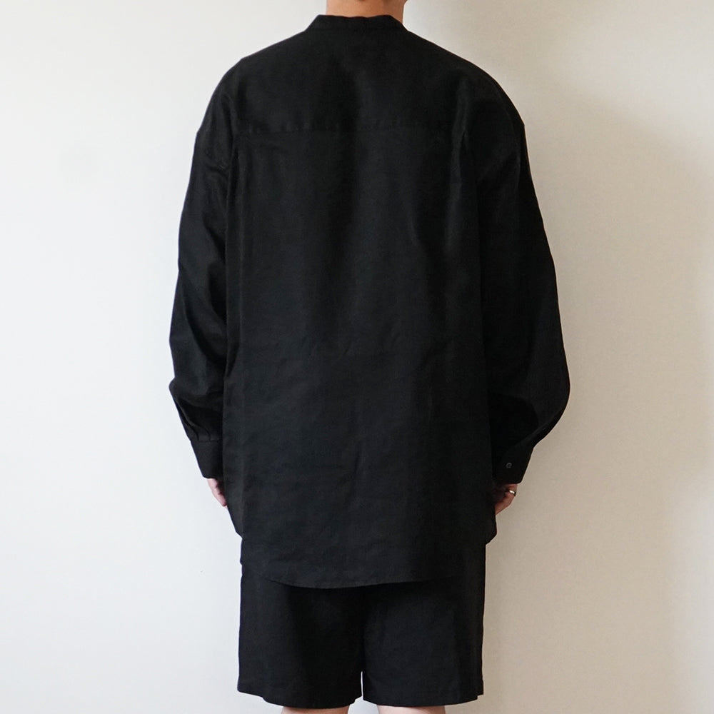 Graphpaper - Linen L/S Oversized Band Collar Shirt