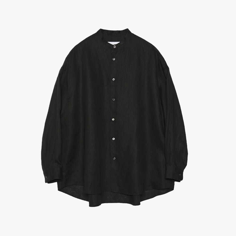 Graphpaper - Linen L/S Oversized Band Collar Shirt