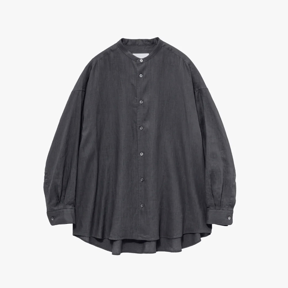 Graphpaper - Linen L/S Oversized Band Collar Shirt