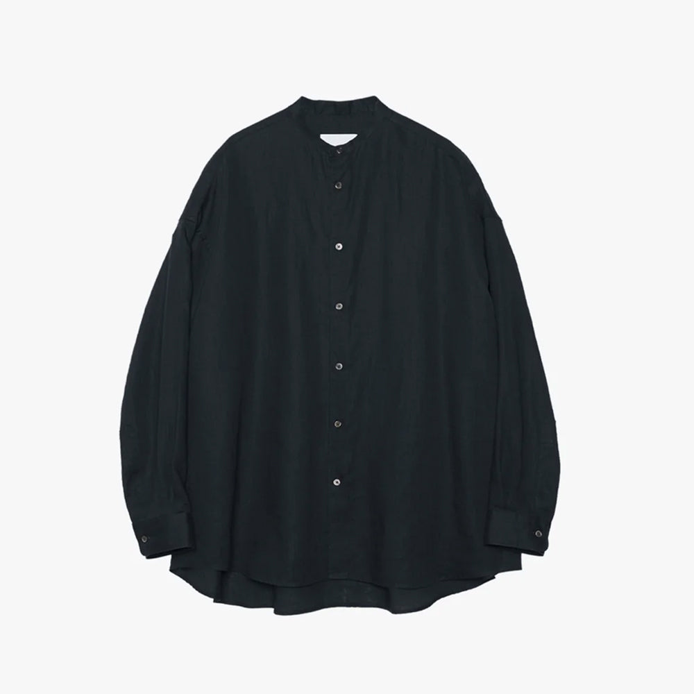 Graphpaper - Linen L/S Oversized Band Collar Shirt