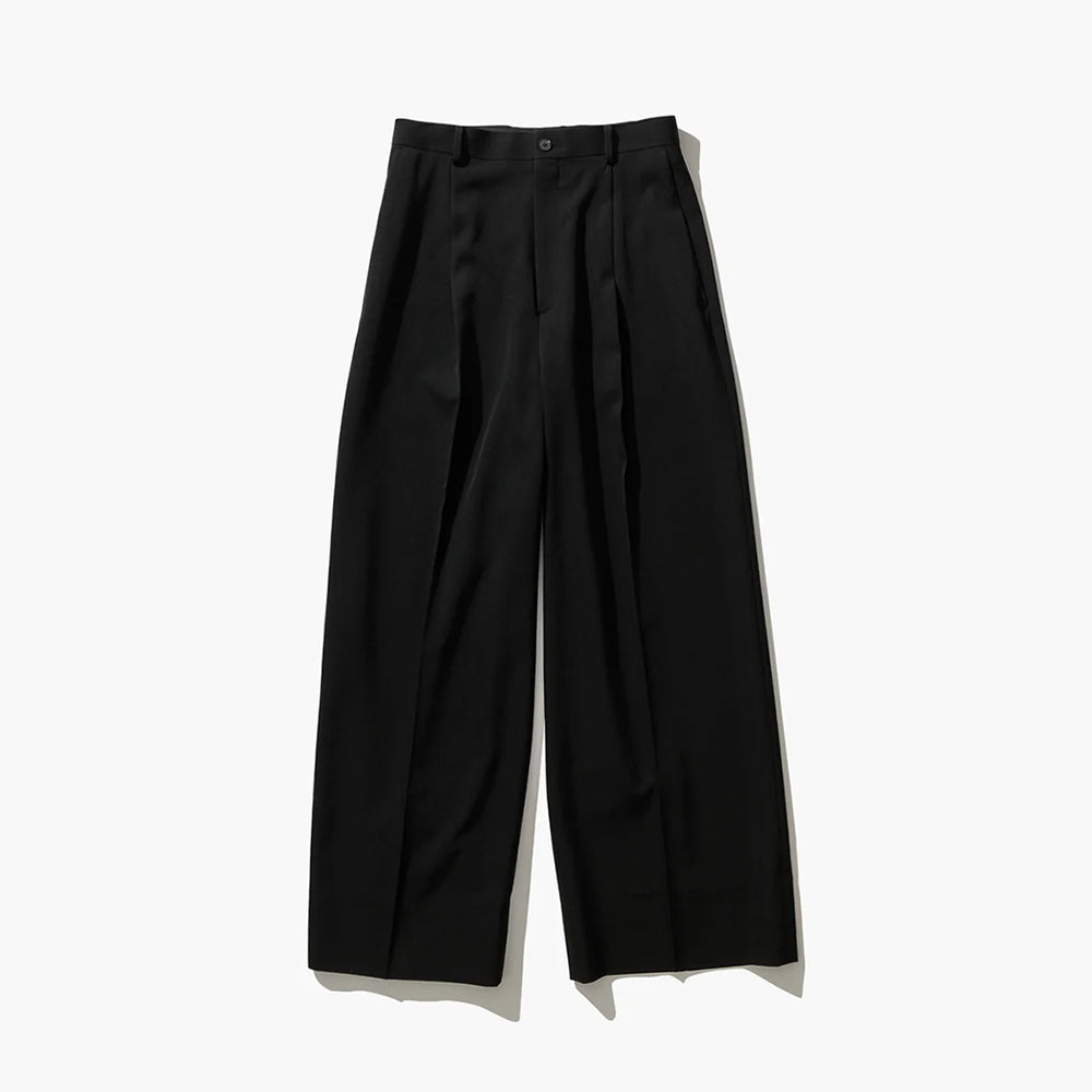 ATON - WOOL GABARDINE WIDE PANTS