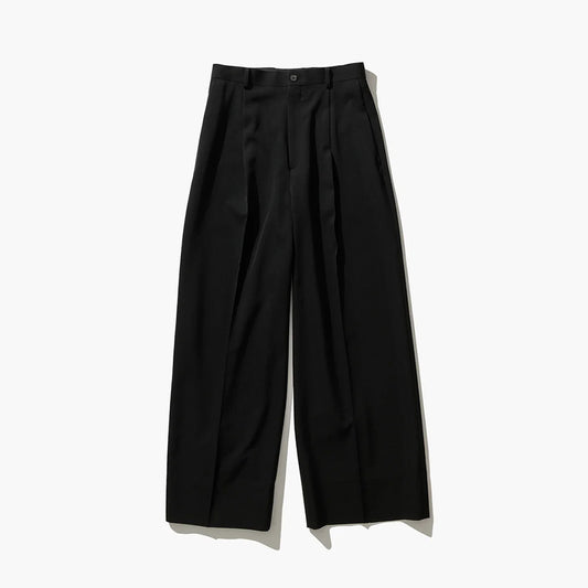 ATON - WOOL GABARDINE WIDE PANTS