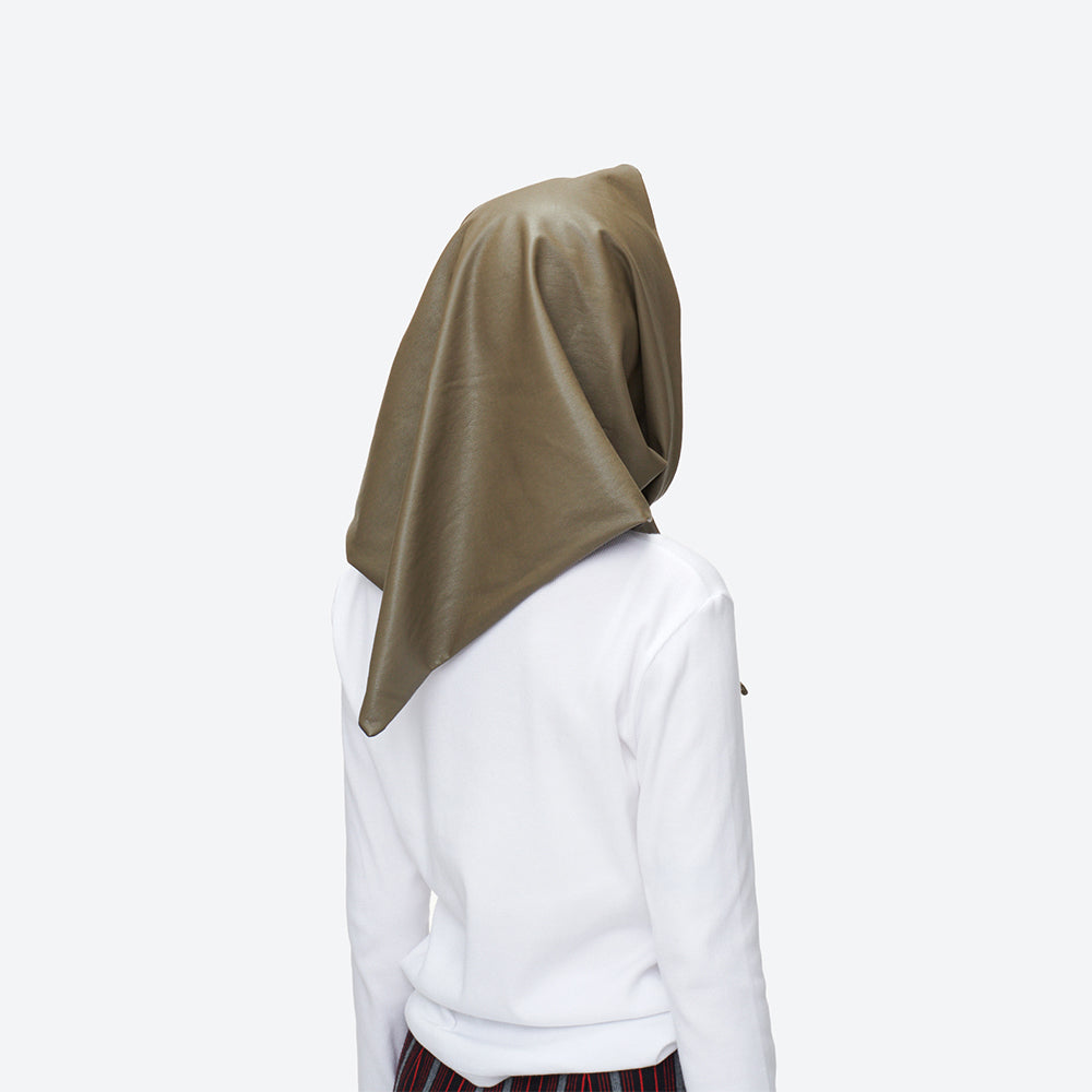 KIJIMA TAKAYUKI - FAUX LEATHER TRIANGLE SCARF