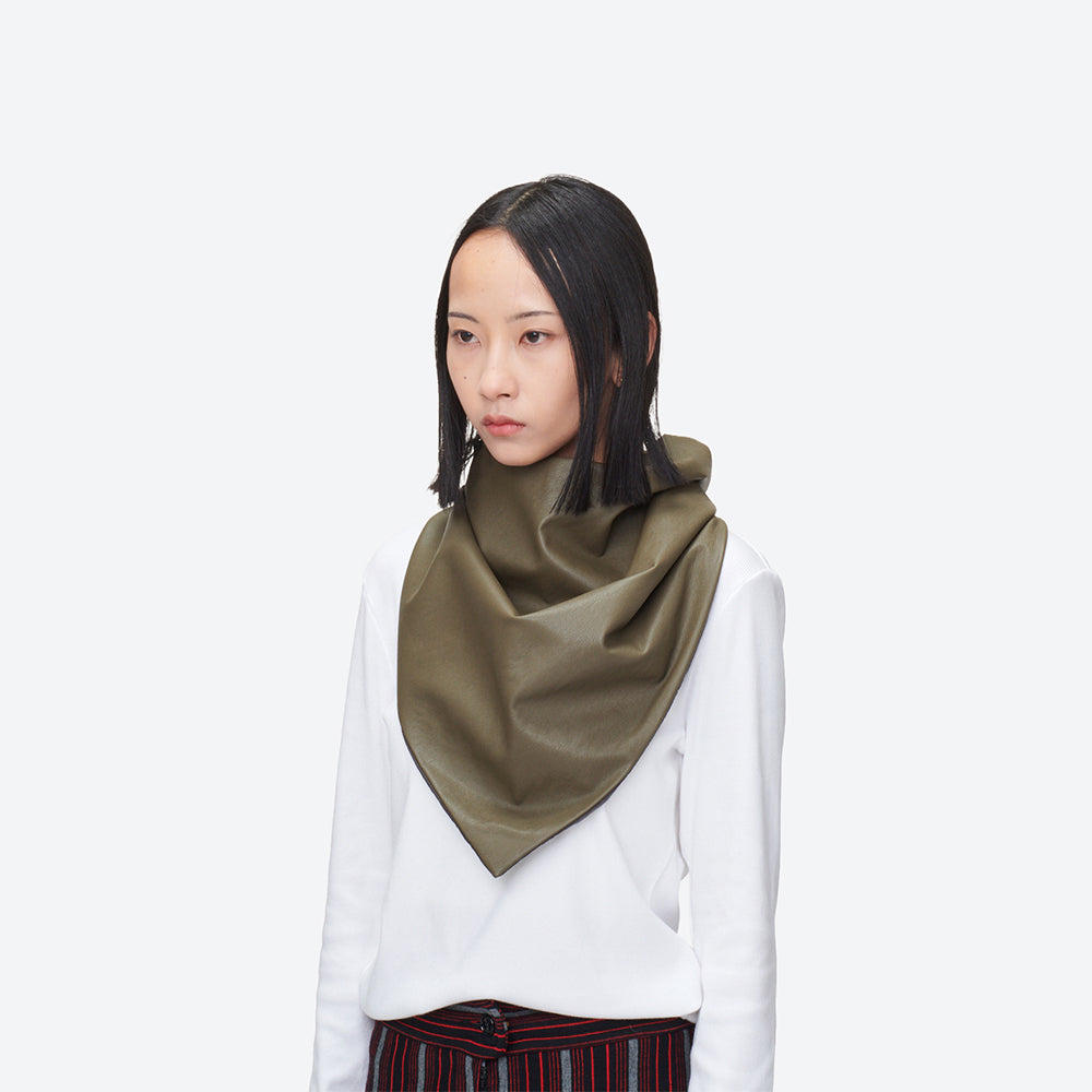KIJIMA TAKAYUKI - FAUX LEATHER TRIANGLE SCARF
