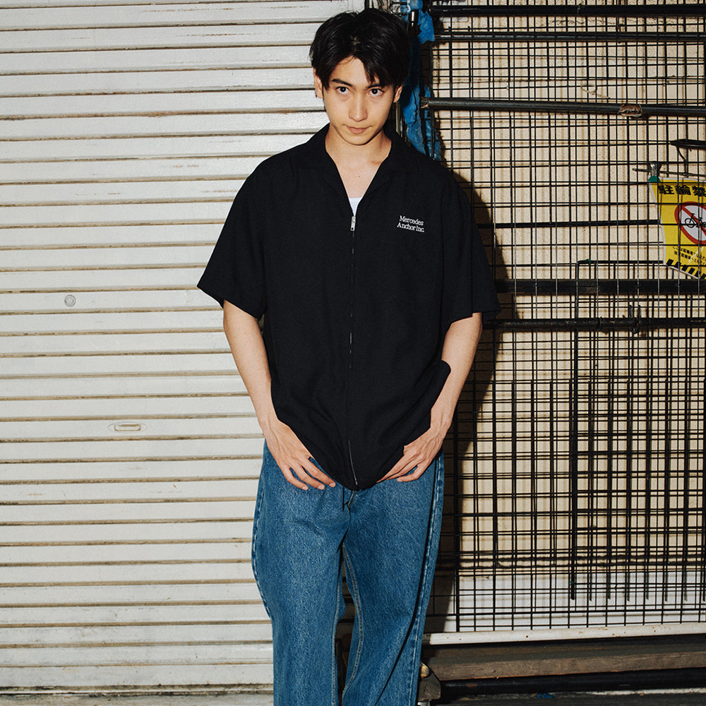 Mercedes Anchor inc. - OPEN COLLARED S/S LINEN ZIP SHIRT – IN MY