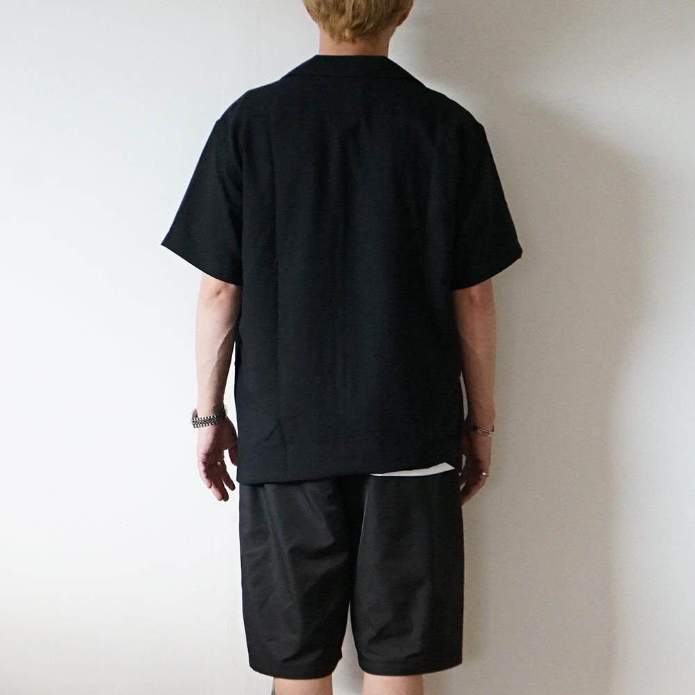Mercedes Anchor inc. - OPEN COLLARED S/S LINEN ZIP SHIRT