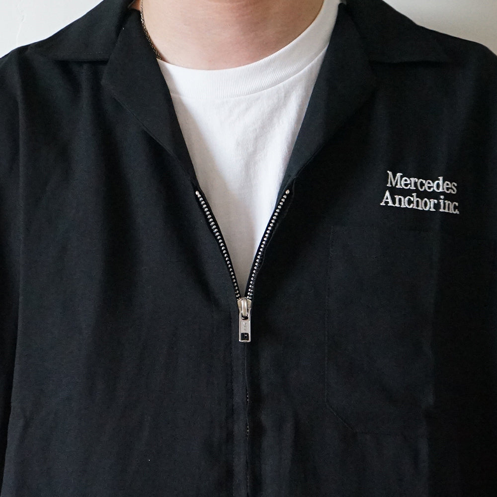 Mercedes Anchor inc. - OPEN COLLARED S/S LINEN ZIP SHIRT