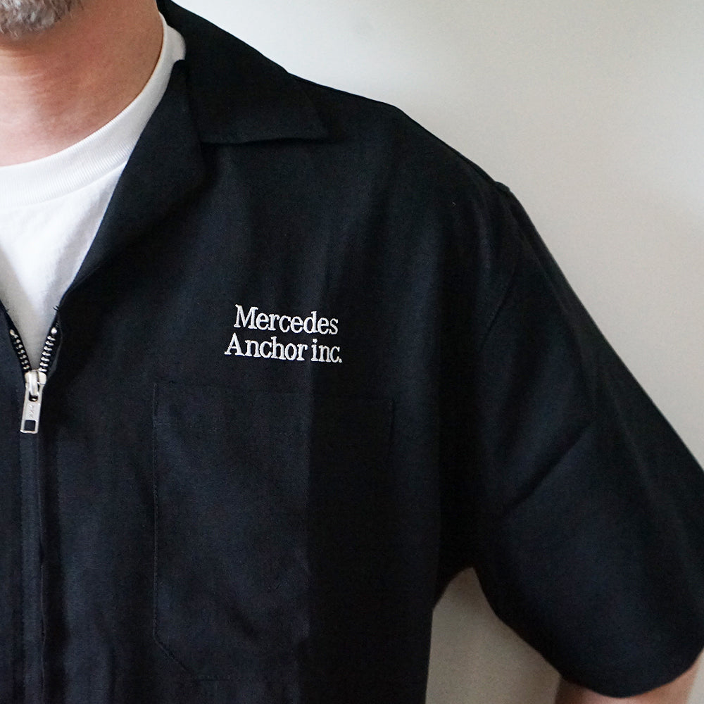 Mercedes Anchor inc. - OPEN COLLARED S/S LINEN ZIP SHIRT