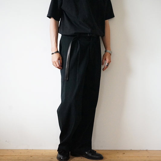blurhms - Denim-Leather Belted Trousers