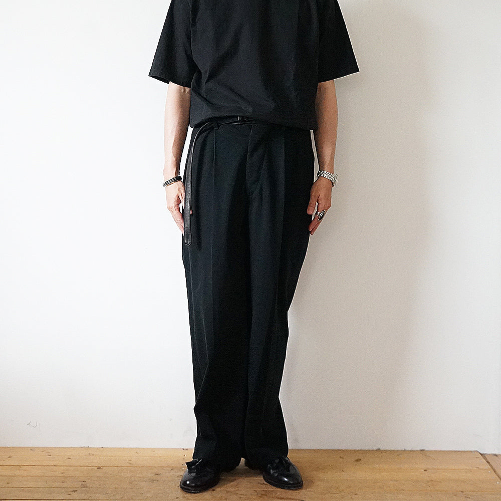 パンツ blurhms Denim-Leather Belted Trousers blurhms - Denim-Leather Belted Trousers – IN MY BOOK STORE