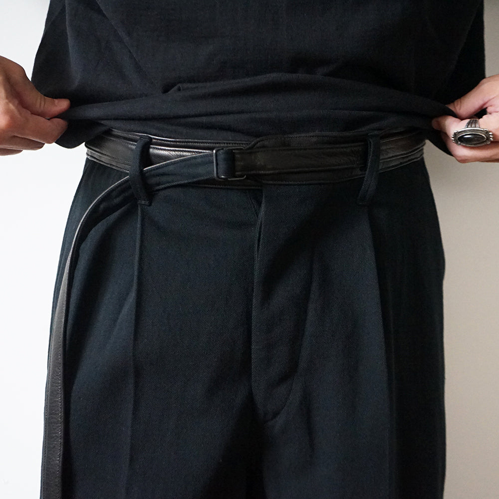 blurhms - Denim-Leather Belted Trousers – IN MY BOOK STORE