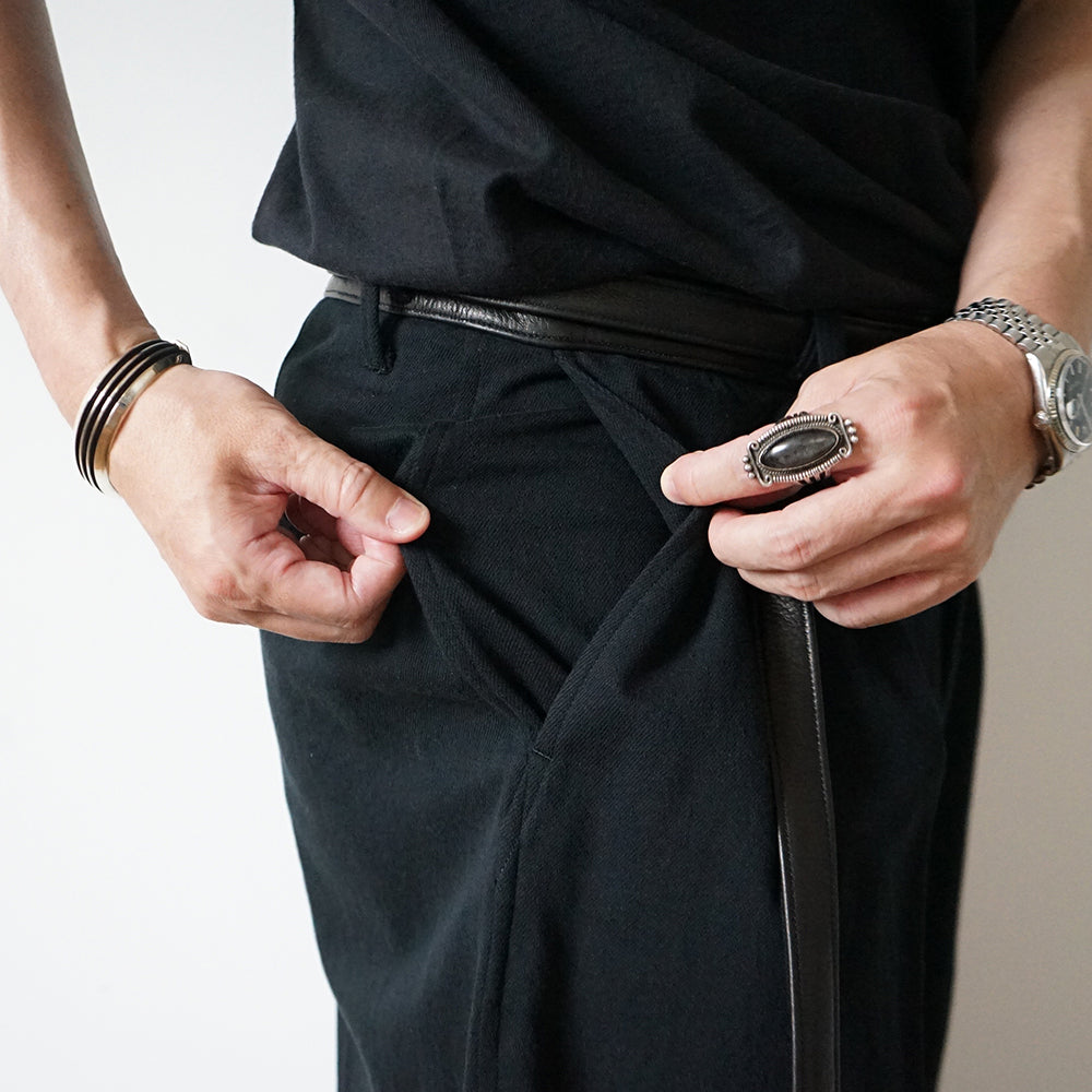 blurhms - Denim-Leather Belted Trousers – IN MY BOOK STORE