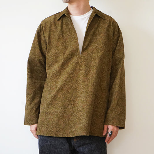 Cale - 21-wale Cord Print Skipper Shirt