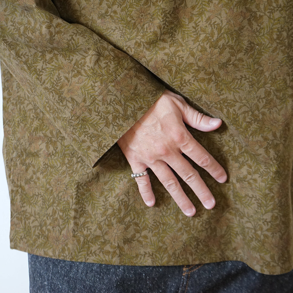 Cale - 21-wale Cord Print Skipper Shirt