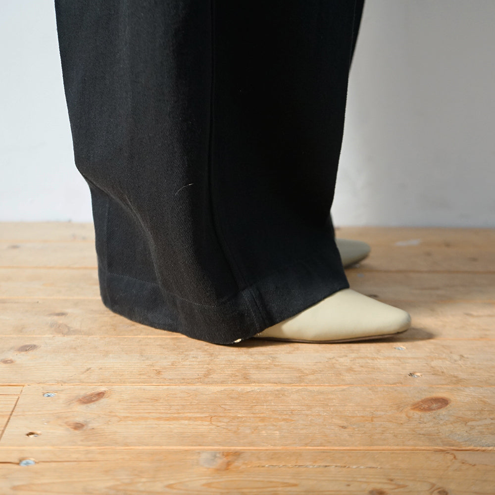 blurhms - Denim-Leather Belted Trousers (Women's)