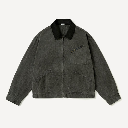 A.PRESSE - Vintage Black Chambray Work Jacket