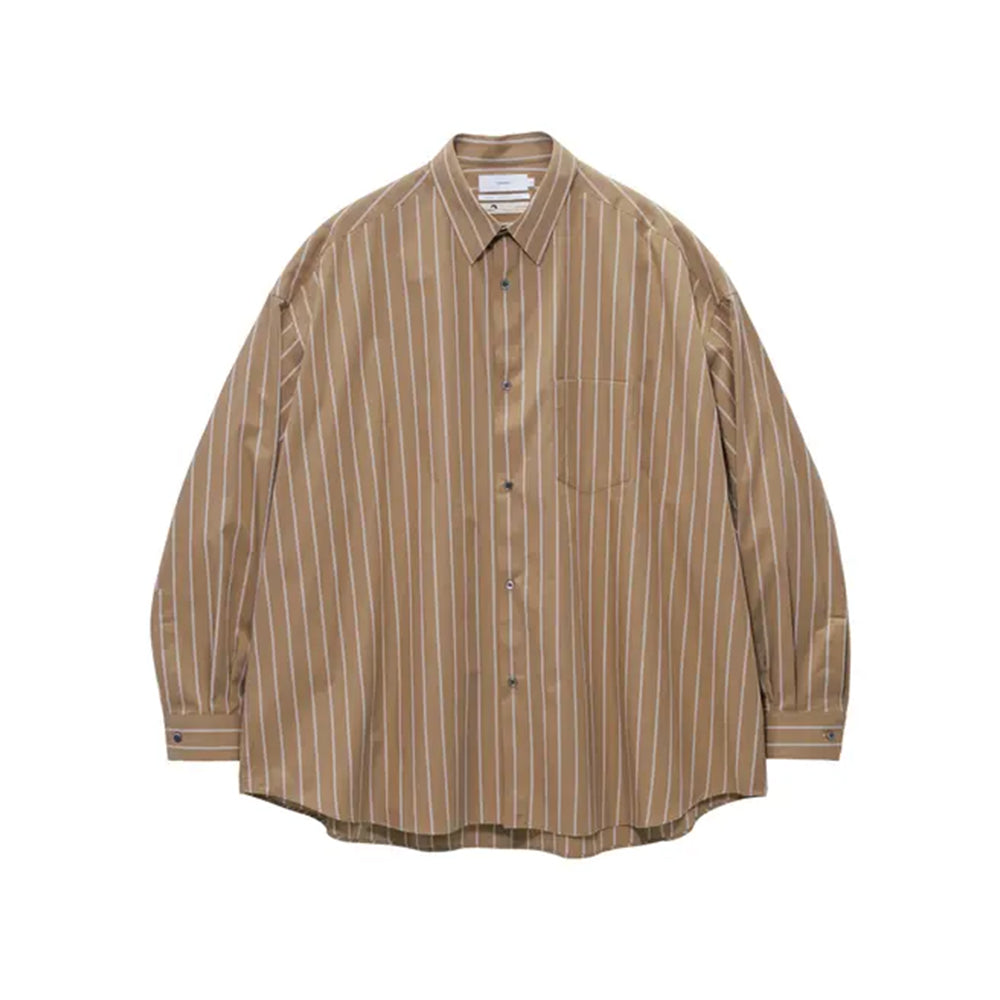 Graphpaper - SIDOGRAS Brown Stripe L/S Oversized Regular Collar Shirt