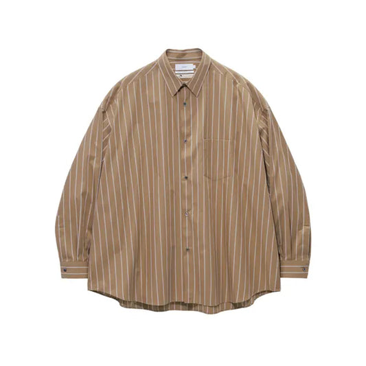 Graphpaper - SIDOGRAS Brown Stripe L/S Oversized Regular Collar Shirt