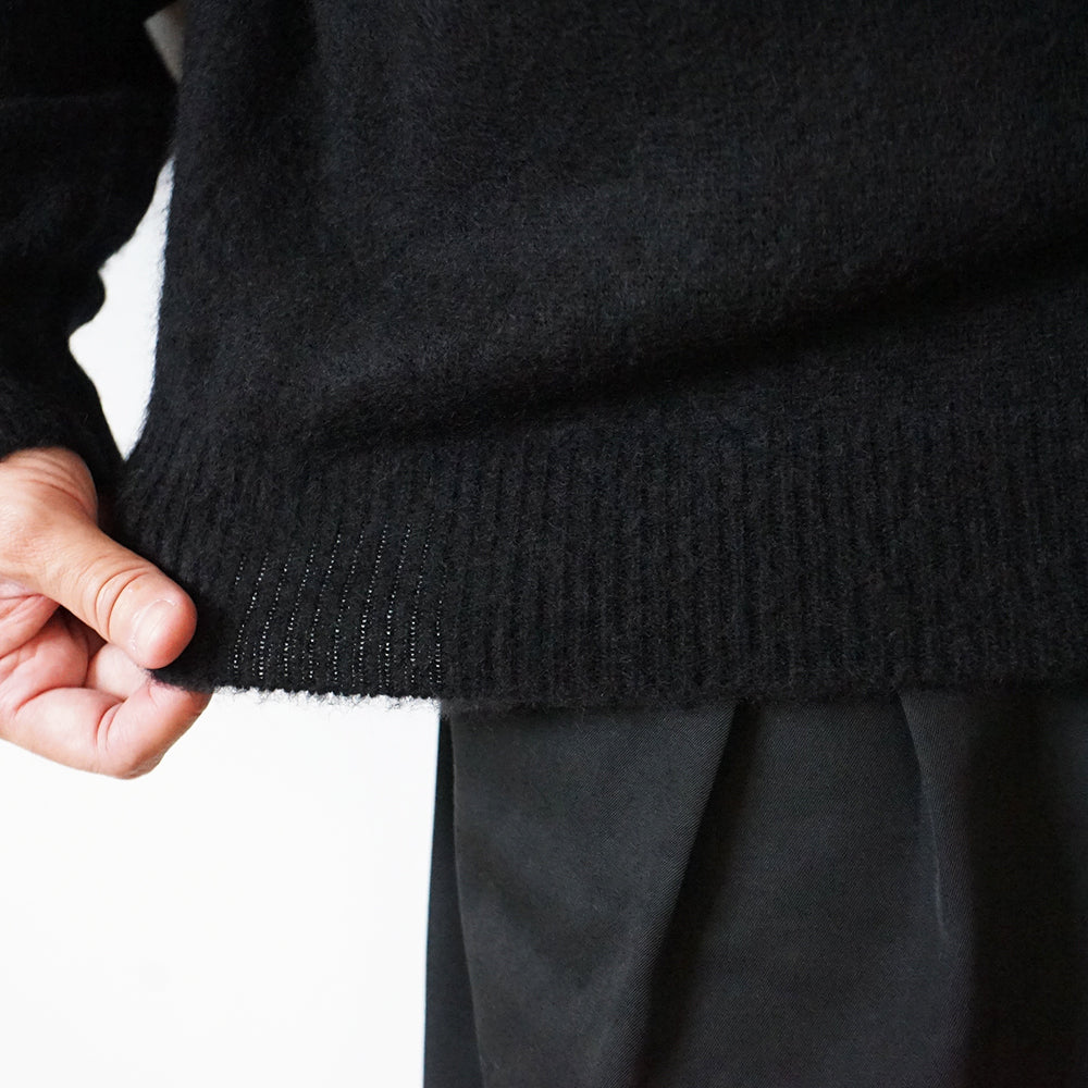 A.PRESSE - Brushed Cashmere Middle Gauge Polo Collar Sweater