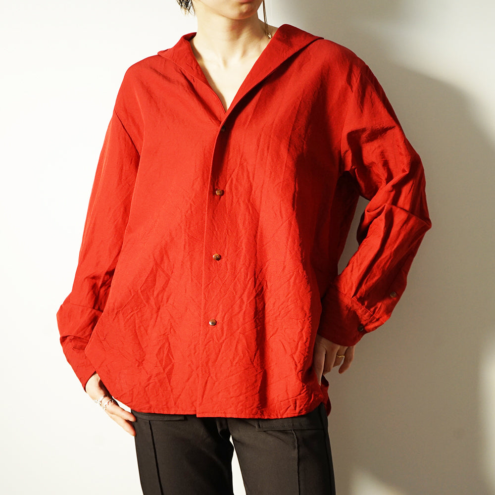 blurhms - Washed Wool Silk French Shawl Collar Shirt (Women's)