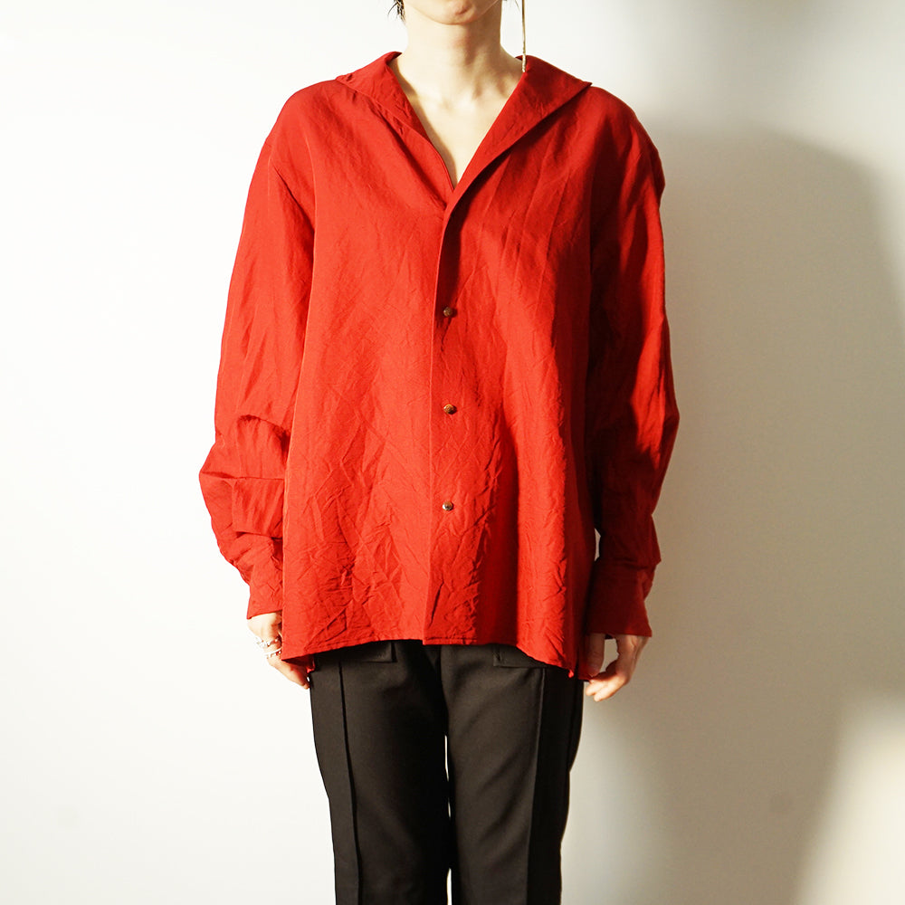 blurhms - Washed Wool Silk French Shawl Collar Shirt (Women's)