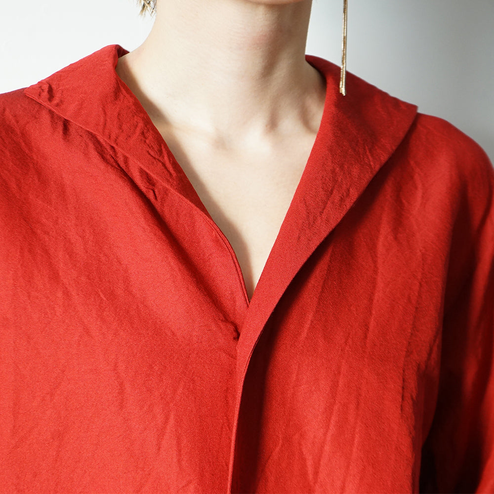 blurhms - Washed Wool Silk French Shawl Collar Shirt (Women's)