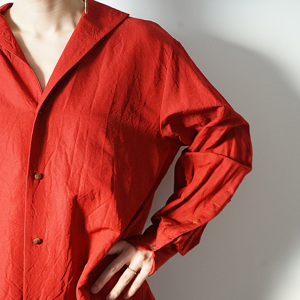 blurhms - Washed Wool Silk French Shawl Collar Shirt (Women's)