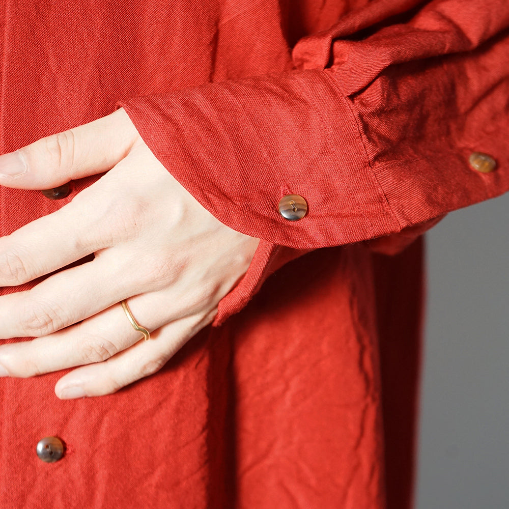 blurhms - Washed Wool Silk French Shawl Collar Shirt (Women's)