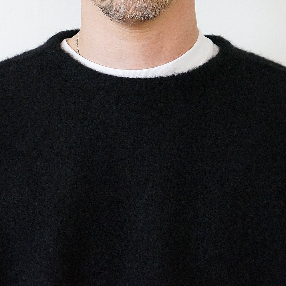 A.PRESSE - Brushed Cashmere Middle Gauge  Pullover Sweater