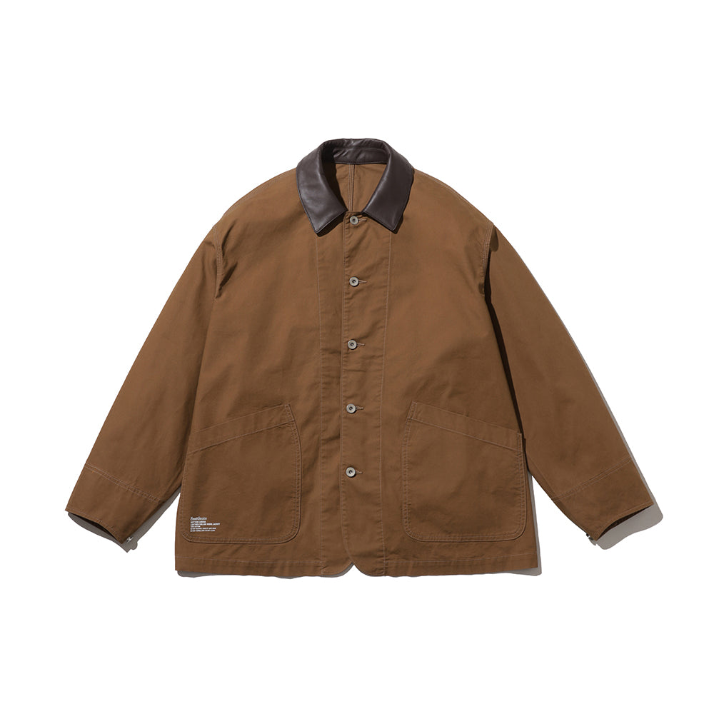 Fresh Service - COTTON CANVAS LEATHER COLLAR WORK JACKET