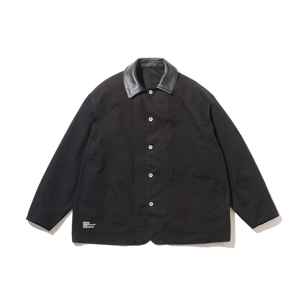 Fresh Service - COTTON CANVAS LEATHER COLLAR WORK JACKET