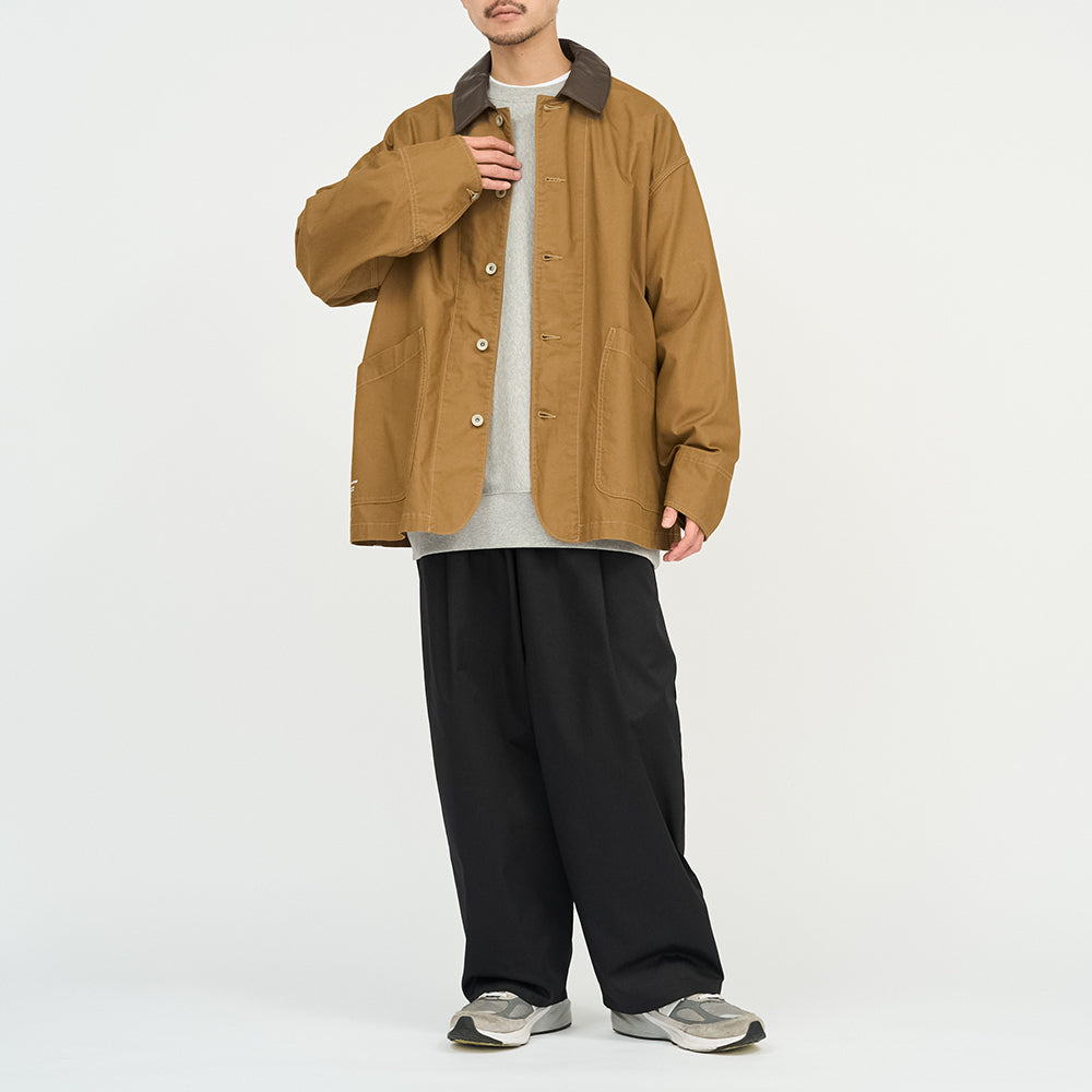 Fresh Service - COTTON CANVAS LEATHER COLLAR WORK JACKET