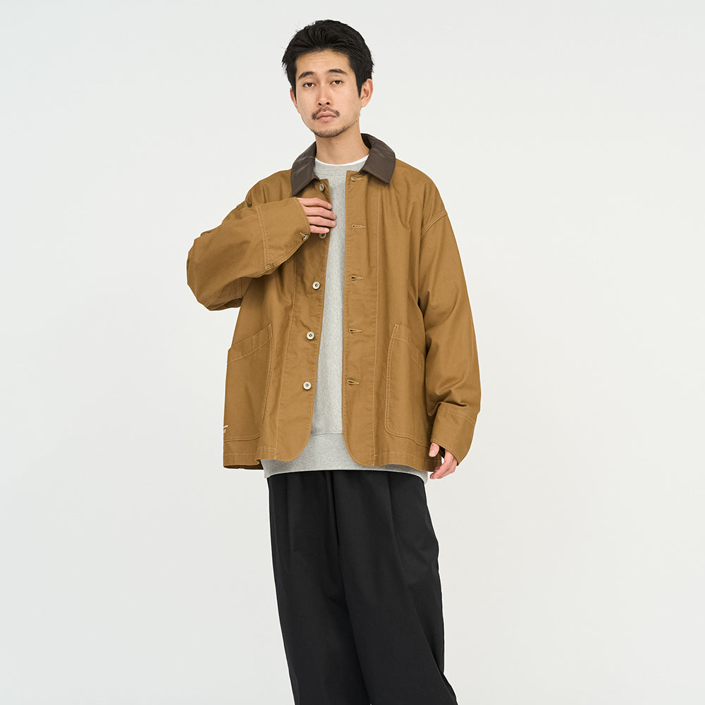 Fresh Service - COTTON CANVAS LEATHER COLLAR WORK JACKET