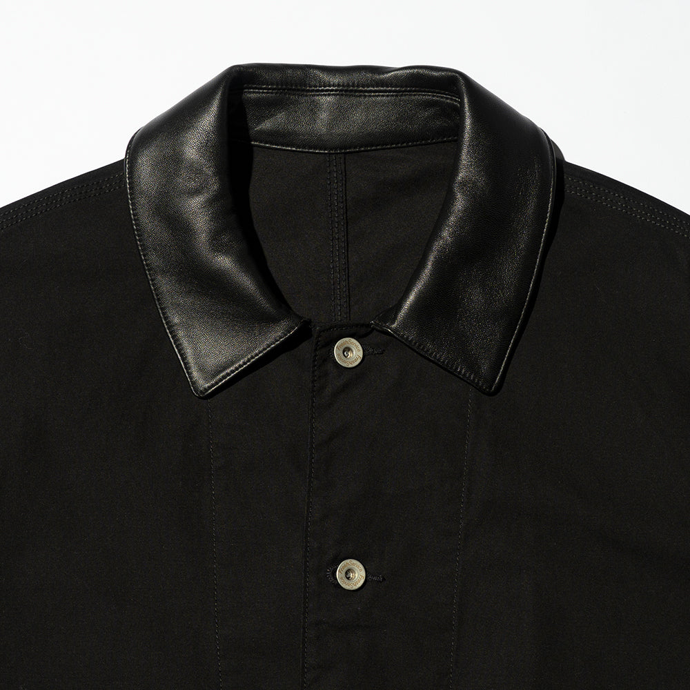 Fresh Service - COTTON CANVAS LEATHER COLLAR WORK JACKET