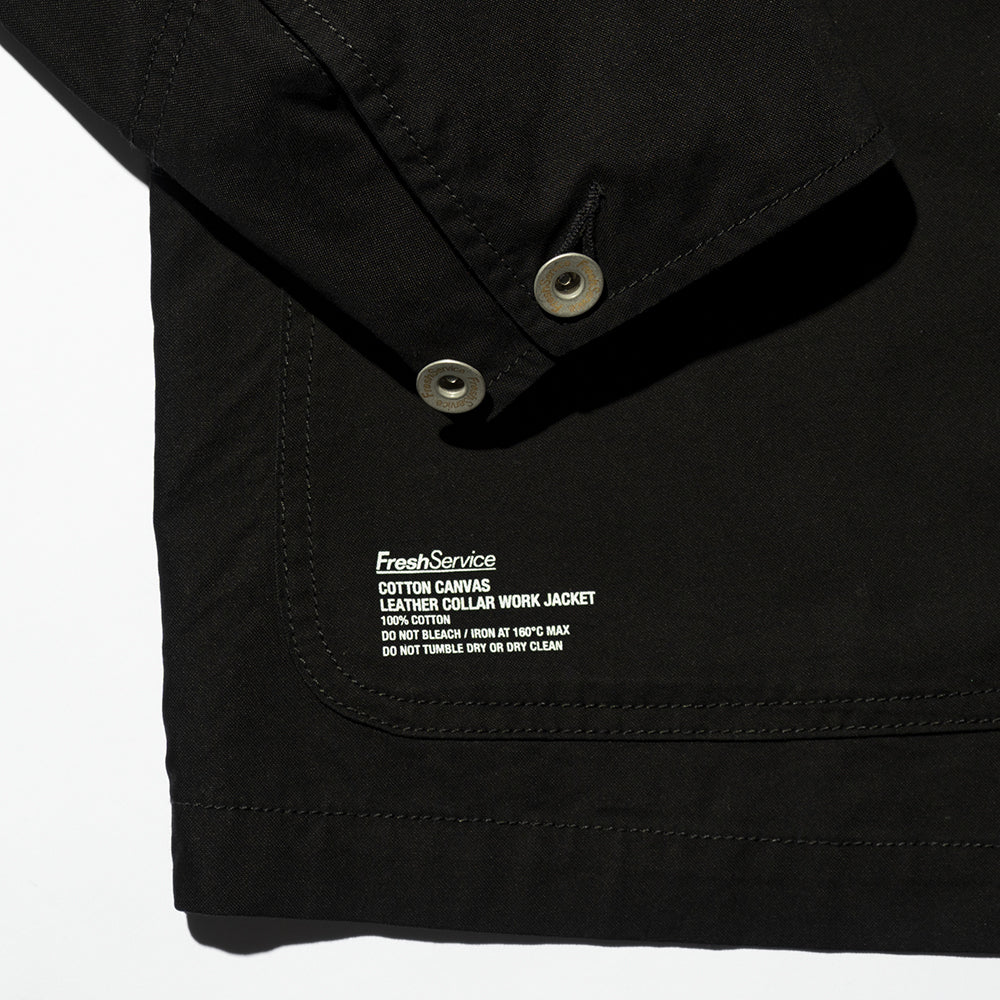 Fresh Service - COTTON CANVAS LEATHER COLLAR WORK JACKET