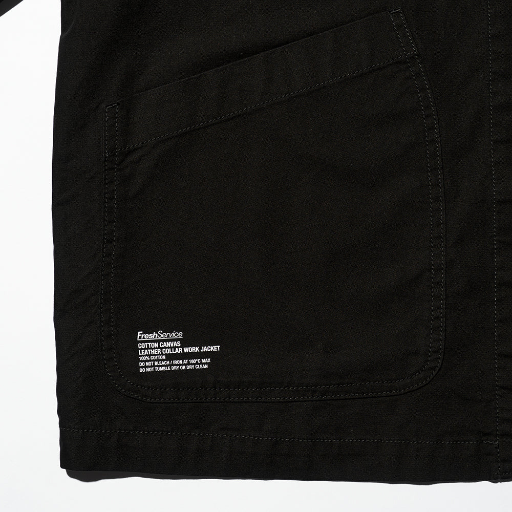 Fresh Service - COTTON CANVAS LEATHER COLLAR WORK JACKET