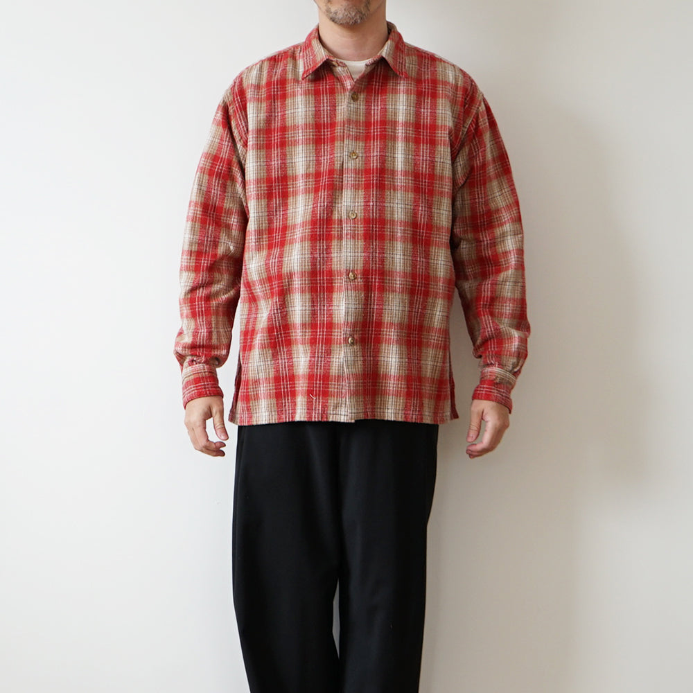 A.PRESSE - Vintage Cotton Silk Nep Twill Check Shirt