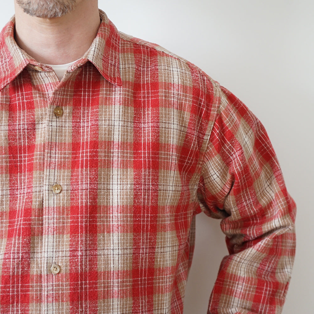 A.PRESSE - Vintage Cotton Silk Nep Twill Check Shirt