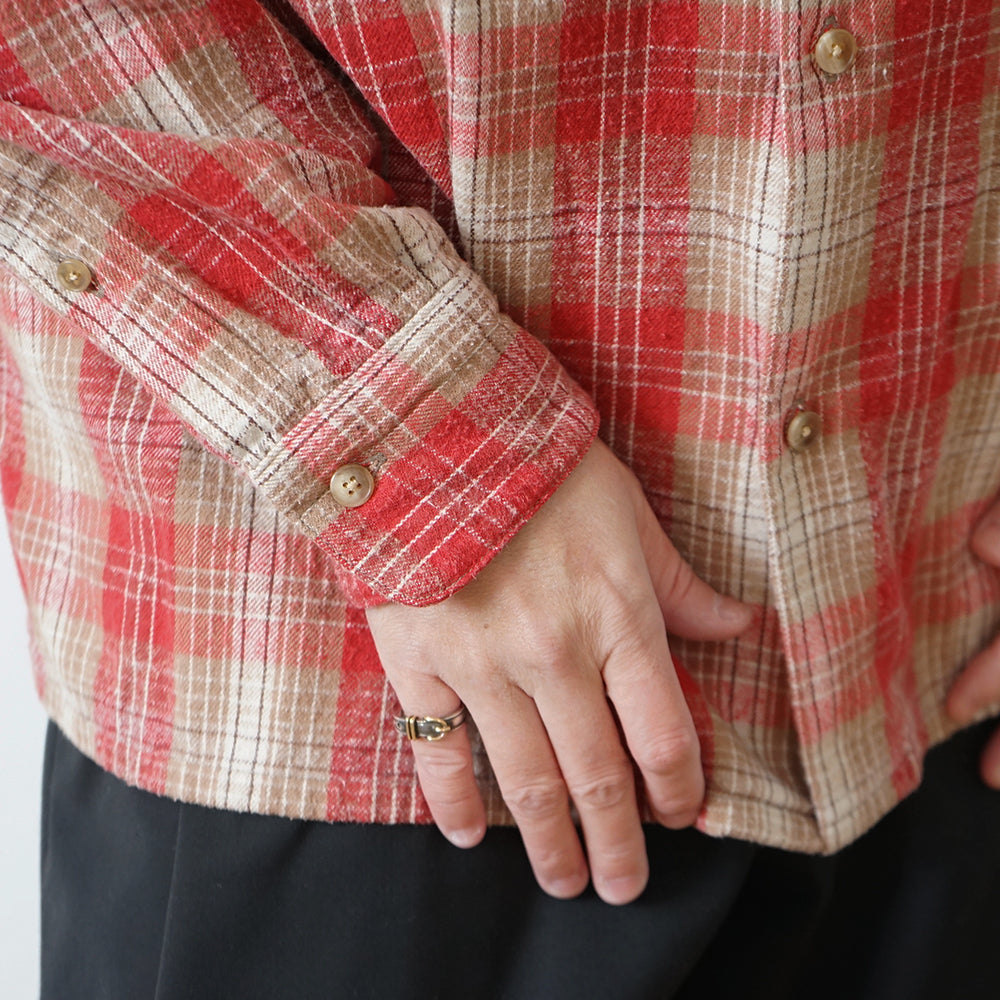 A.PRESSE - Vintage Cotton Silk Nep Twill Check Shirt