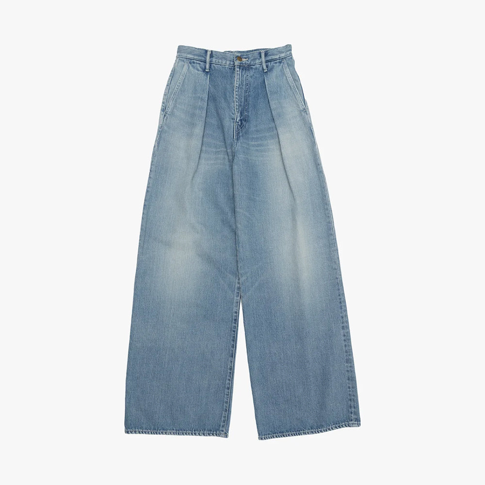 Graphpaper - Selvage Denim Two Tuck Wide Pants-LIGHT FADE-
