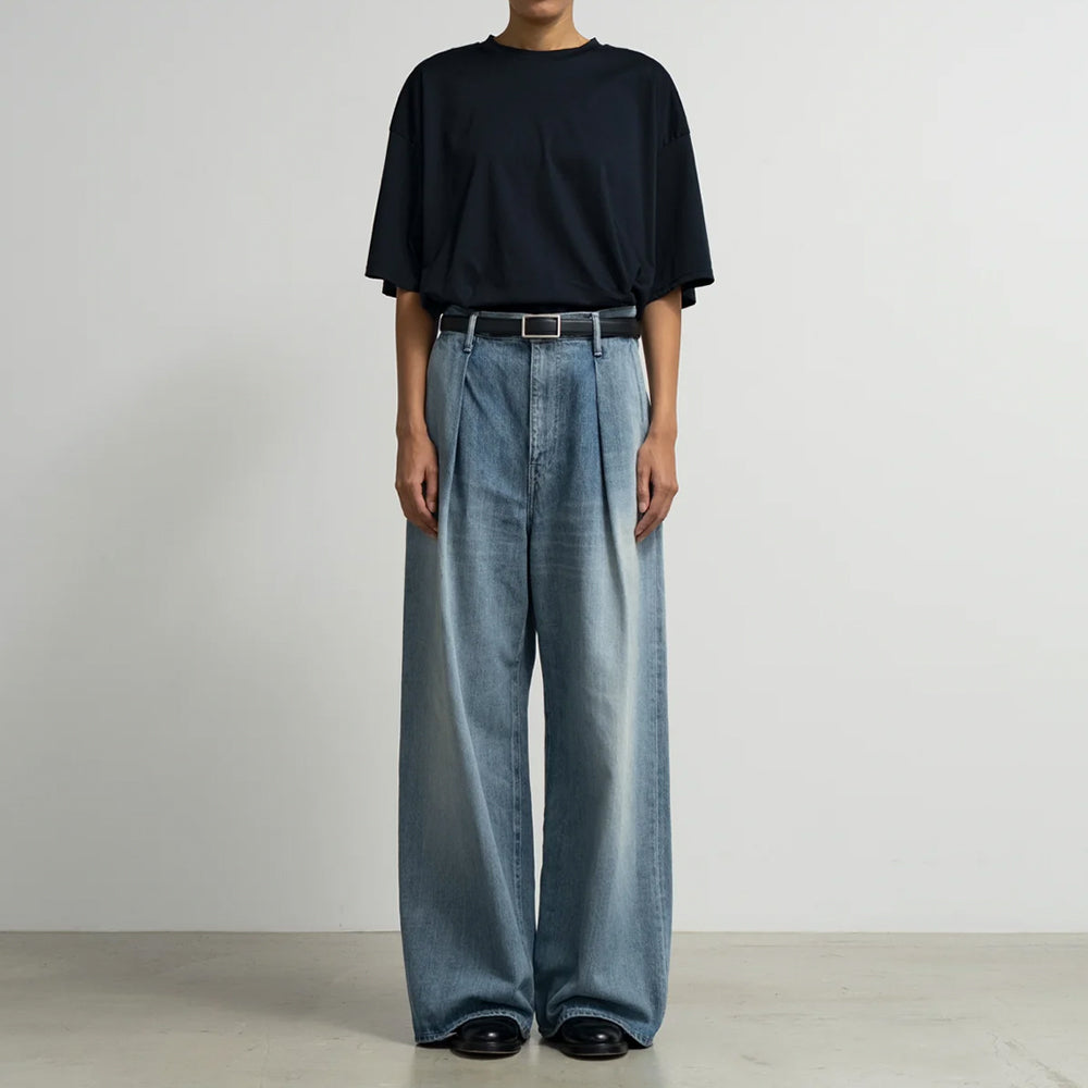 Graphpaper - Selvage Denim Two Tuck Wide Pants-LIGHT FADE-