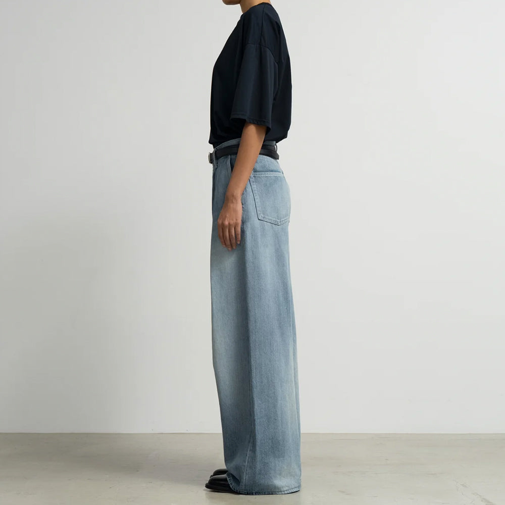 Graphpaper - Selvage Denim Two Tuck Wide Pants-LIGHT FADE-