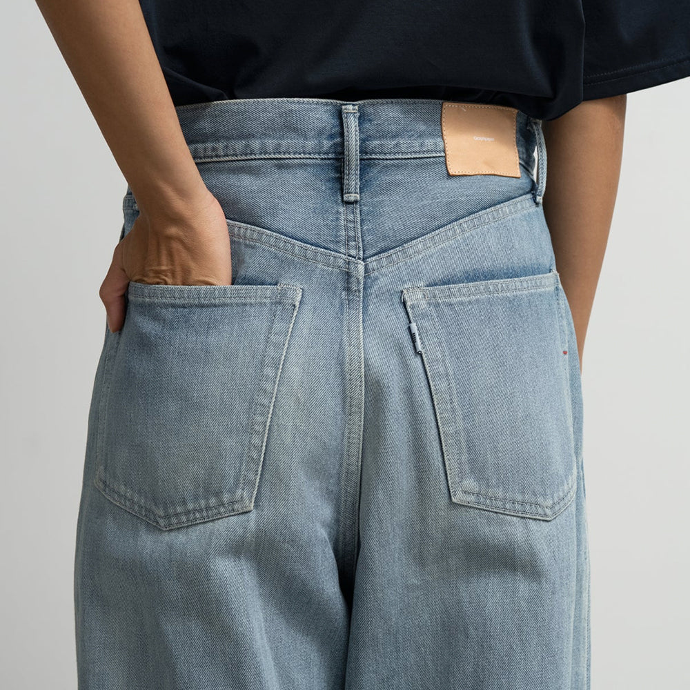 Graphpaper - Selvage Denim Two Tuck Wide Pants-LIGHT FADE-