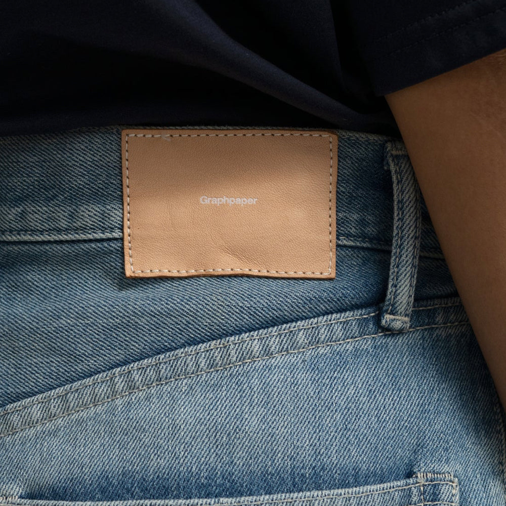 Graphpaper - Selvage Denim Two Tuck Wide Pants-LIGHT FADE-