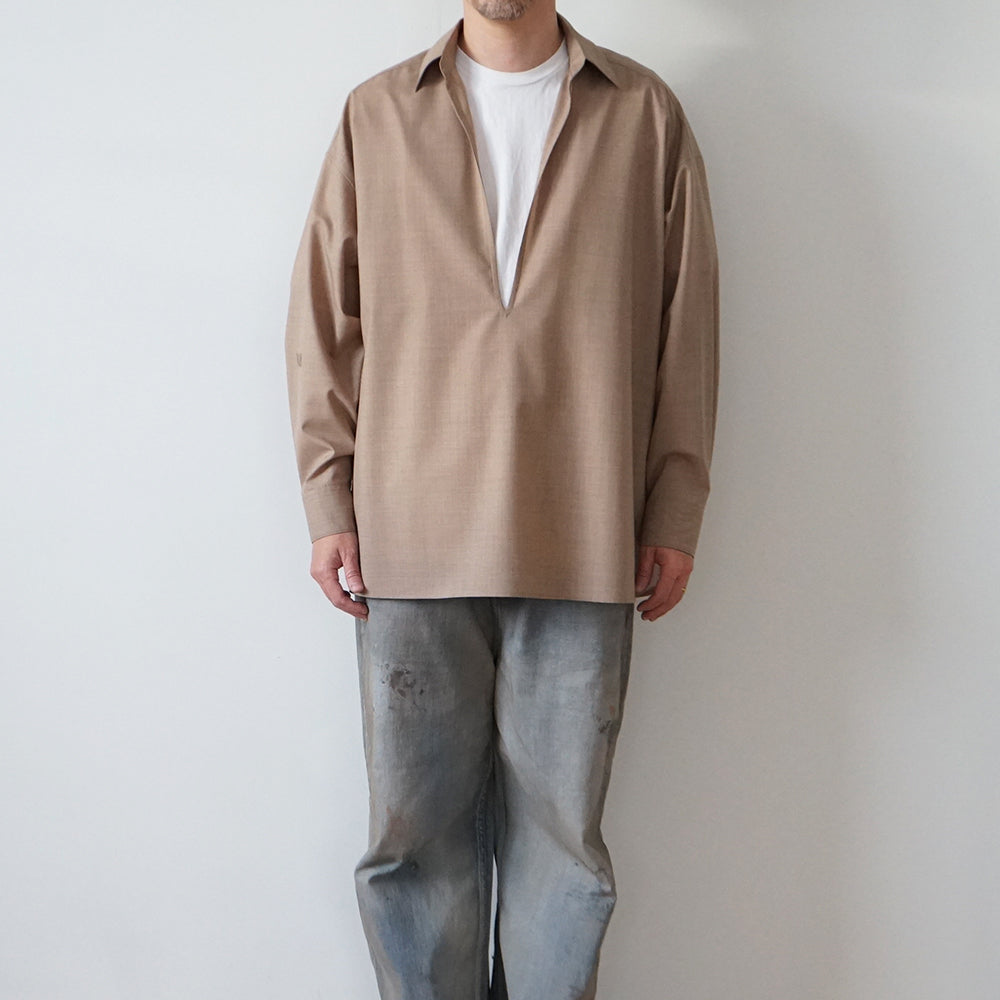 Graphpaper - Fine Wool Heather L/S Skipper Shirt