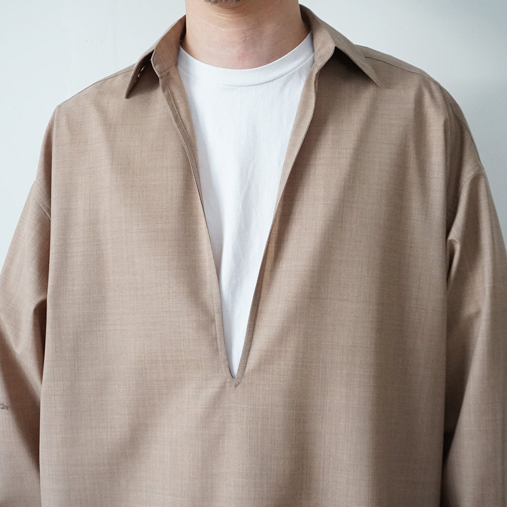 Graphpaper - Fine Wool Heather L/S Skipper Shirt