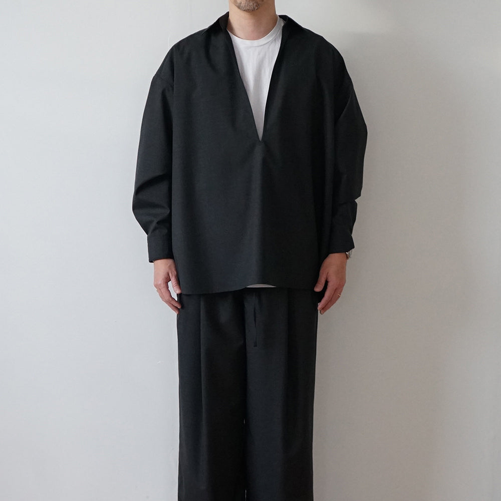 Graphpaper - Fine Wool Heather L/S Skipper Shirt