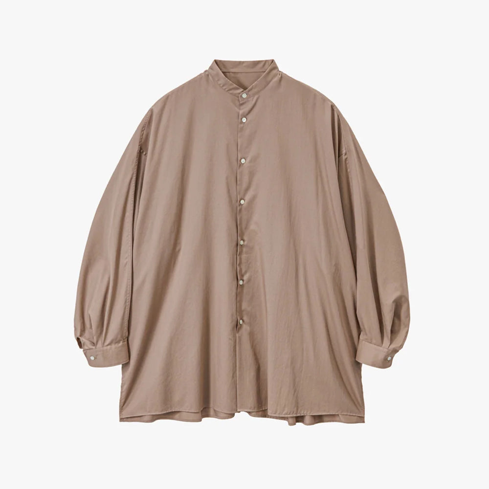 Graphpaper - Silicon Poplin Deep Slit Band Collar Shirt